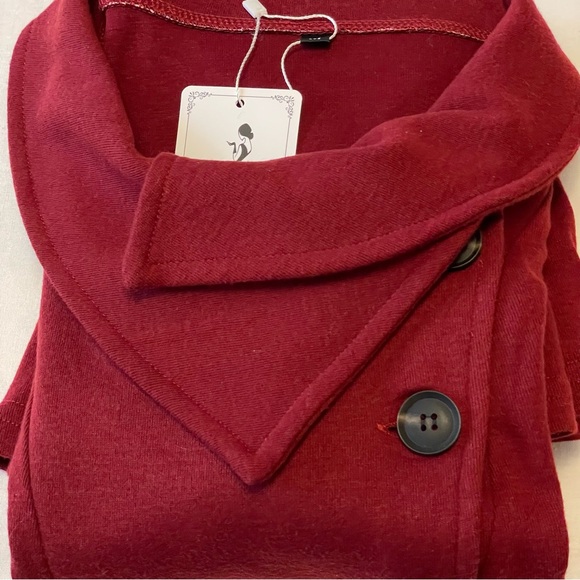 NWT Ranphee Women’s Long Sleeve Burgundy Tunic Tops Cowl Neck Sweater Maternity - Picture 14 of 14